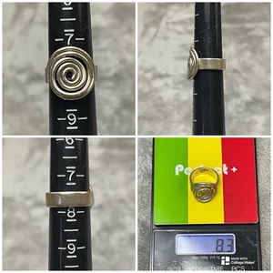 Anillo Espiral Vintage Esterlina 925 Firmado México - Estilo Taxco, 8.3 Gr!! ¡Talla 7,5! - Imagen 1 de 10