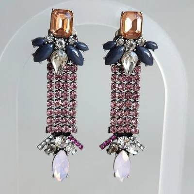 Stella & Dot Magnifique Convertible 2-in-1 Rhinestone Statement Earrings - Photo 1/4