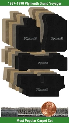 Conjunto de tapete personalizado Ultimat para '87-90 Plymouth Grand Voyager com logotipo (4 peças) #1136 - Imagem 1 de 4