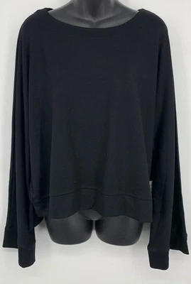 Halogen Black Long-Sleeve Top Size XL Extra Large Boxy Sweater Knit Women New - Image 1 of 4