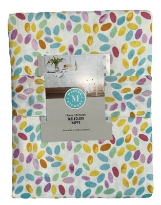 MARTHA STEWART SPRING EASTER EGG TABLECLOTH OBLONG 60” x 102” BRAND NEW - Image 1 of 2