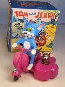 Kein Blechspielzeug 60er Jahre Marx-H.K. friction Hanna Barbera TOM&JERRY VESPA + Repro Box - Bild 1 von 9