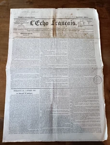 Vieux Journal - L'Echo Français Journal Quotidien - 16ème ANNEE 1844 Cordellers - Imagen 1 de 2
