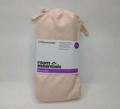 Room Essentials 2 Pillowcases Standard Size Pink Set New - Image 1 of 4