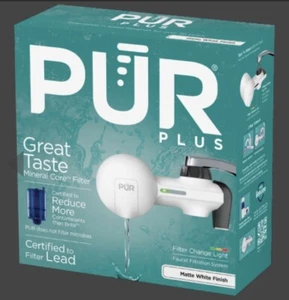 PUR PLUS Faucet Mount Water Filtration System, PFM300V, Silver Matte NIB L@@k - Picture 1 of 9