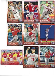 2015 Topps Full Washington Nationals Team Set Rendon Scherzer Bryce Harper 34 - Picture 1 of 3