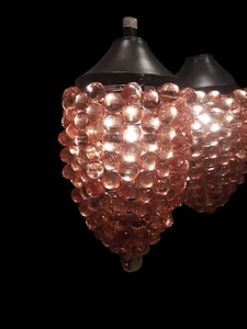 Burman Co Lucite Cluster Grapes Hanging Lamp Amber 15' Cord Incredibly Beautiful - Picture 1 of 8