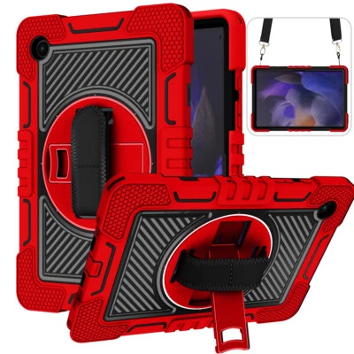 For Samsung Galaxy Tab S9 FE/S8/S7 / Tab A Heavy Duty Shockproof Case with Strap - Image 1 of 4