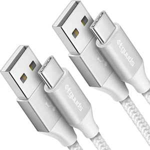 Câble USB C Blanc 3Ft, Pack de 2 Câble USB vers USB C 3A Charge Rapide Type C Câble B - Photo 1 sur 11