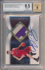 2006 Exquisite Collection Autograph Patch Andrea Bargnani Auto /100 BGS 8.5
