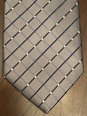 Gravata masculina Geoffrey Beene cinza azul 100% poliéster feita na China - Imagem 1 de 4