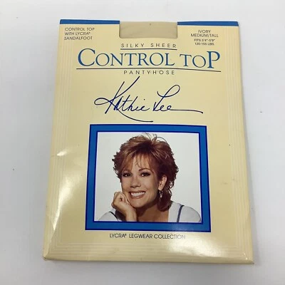 Kathie Lee Pantyhose Silky Sheer Control Top Lycra Sandalfoot Ivory Medium/Tall - Image 1 of 4