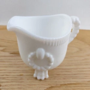 Vintage Imperial Glass Company Milk Glass Footed Creamer Marked IG 2.75" Tall - Picture 1 of 8