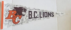 1988 CFL FOOTBALL BC LIONS PENNANT TEAM AUTO SIGNED 40+ PLAYER DUNIGAN PASSAGLIA - Picture 1 of 12