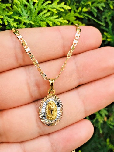Collana Virgencita de Guadalupe da donna neonato bambini oro F Valentino catena uomo
