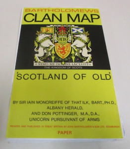 Vintage - Bartholomews Clan Map of Scotland - 'Scotland of Old' - Large - 1961