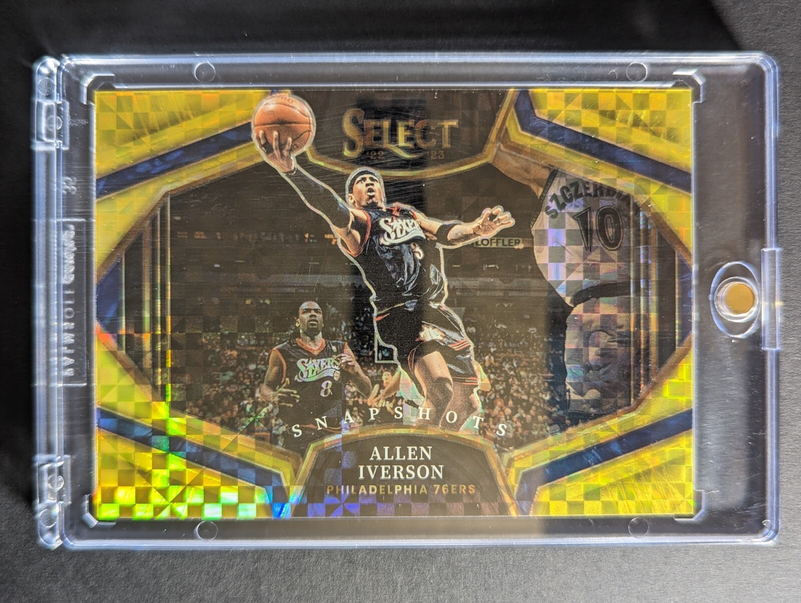 22-23 Panini Select Allen Iverson Snapshots Gold Checkerboard Prizm SSP 01/10