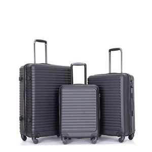3 Pcs Hardshell Luggage Set Spinner Suitcase TSA Lock 20/24/28 Lightweight Black - Picture 1 of 24