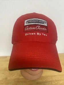 Freightliner Custom Chassis Red  trucker baseball hat Dad Cap - Picture 1 of 4