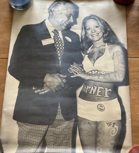 18” x 24” Black & White Poster of a Politician and Swimsuit Model - Pinhole DMG - Picture 1 of 6