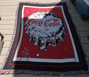 Vintage Coca Cola bottle cap Blanket Throw 72 in x 49 in - Picture 1 of 5