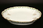 Chf749 By Charles Field Haviland Hand Painted Serving Dish Green Shamrock On Rim