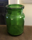 Antique Green Glass Apothecary Jar 6.75" x 3.9" Made in Belgium 567 grams