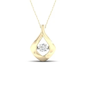 10K Yellow Gold Diamond Pendant Necklace 18inch ( 0.5 Ct / I2,H-I) for Mom - Picture 1 of 3