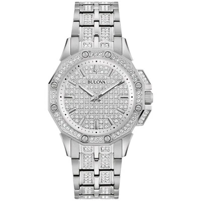 Bulova Women's Crystal Accent Silver Stainless Steel Quartz Watch 34MM 96L305 - Image 1 of 4