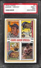 1974 TOPPS #2 HANK AARON AARON SPECIAL 1954-57 PSA 7ST 05070555