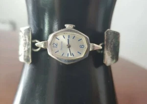 Vintage Native American Sterling Silver Bulova Watch Stretchy Band - Picture 1 of 8
