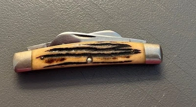 Navaja de Bolsillo Plegable de 2 Hojas de Acero Queen De Colección con Asas de Ciervo-Bonita Foto 1 de 4