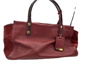 Bolso de Mano Iacucci Cuero Guijarro Genuino/Asa de Gamuza. Made in Italy - Imagen 1 de 8