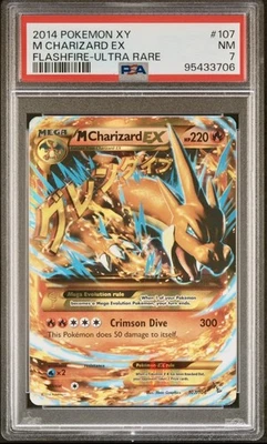 2014 Pokemon XY Flashfire M Charizard EX #107 Ultra Rare PSA 7 VERY VERY LOW POP - Image 1 of 2