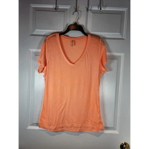 Women's sz 1X Orange Short Sleeved Athletic T Shirt by Poof! - Picture 1 of 6