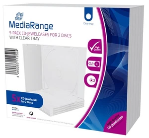 MediaRange BOX31-T-2 CD-Leerhülle (für 2 Discs, 10.4mm, 5er Pack) transparentes - Photo 1/2