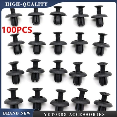 Clips de retención tipo empuje parachoques 100 piezas MB253964 para Mitsubishi Lancer Evo Foto 1 de 4