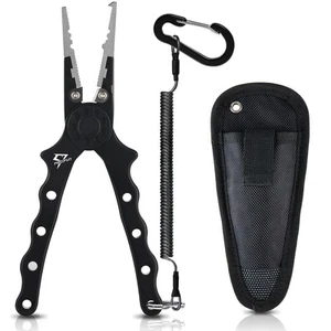 Fishing Pliers, Saltwater Fishing Pliers with Split Ring, Fish Hook Remover, ... - Picture 1 of 8