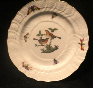 Herend Potcelain Hungary Rothschild Bird - 6" Bread Plate #2 - Picture 1 of 5