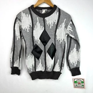 NWT Sergio Valente Grey & White Acrylic Sweater LG - Picture 1 of 9