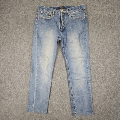 A.P.C Jeans women 29 blue denim straight slim button fly Pants crop size 29x24 - Imagem 1 de 4