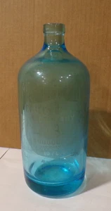 Antique Cosley Bottling Blue Seltzer Bottle Czechoslovakia Dubuque Iowa - Picture 1 of 9