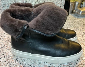 M.GEMI SOFIA LEDER SHERLING CHELSEA BOOTS GR 38 / 7,5 SCHWARZ ITALY - Bild 1 von 12