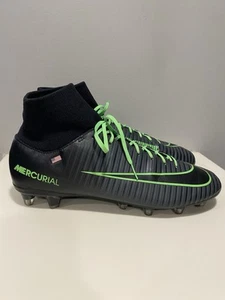 Nike Mercurial Superfly Men’s Size 11 Soccer Cleats Gray Black Green Nike ID - Picture 1 of 12