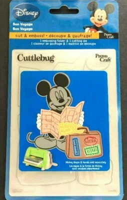 Bon Voyage Cuttlebug Disney Die & Embossing Folder Map Suitcase 37-1735 NEW! - Image 1 of 4