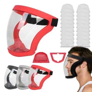 Full Face Shield Mask Transparent Head Eye Safety Protective Cover GlassesScreen - Picture 1 of 34