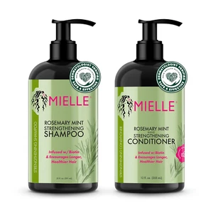 Champú y acondicionador fortalecedor de menta romero infundido con biotina, limpieza - Imagen 1 de 12