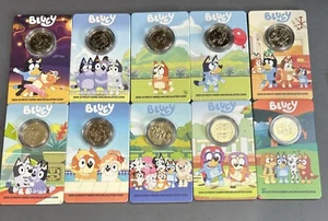 2024 Bluey $1 Dollar Bluey Bucks Privy Mark Coin Card Set of 10 RARE AS - Bild 1 von 4