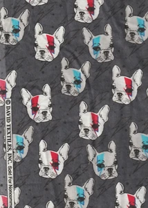 BULLDOGS FRANCESES - Tela Estampado Franela Algodón (24 x 44 pulgadas) - Nuevo - Imagen 1 de 2