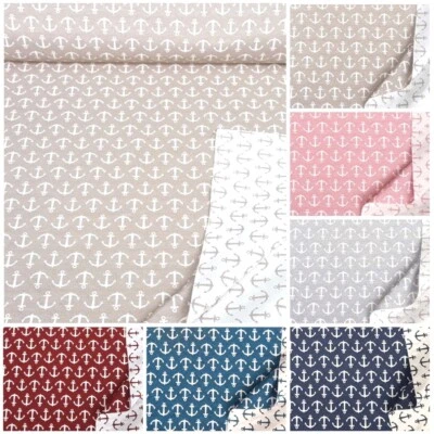 Baumwolle Gobelin Stoffe Doppelseitig Anker Deko Möbel Vorhang Gardine Bezug